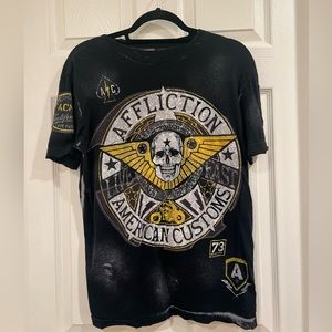 Affliction Graphic Tee - Small Distressed